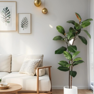 3,6 Fuß künstlicher Magnolienbaum, Herbst, künstlicher Magnolienzweig, tropische Banyan-Pflanzen, Hausgarten, Büro, Balkon, Dekoration