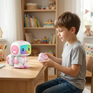 Intelligenter Kinder-Roboter, Regenbogen-LED-Bildschirm Musik-Geschichtenerzähler Frühpädagogischer Begleiter-Roboter, Berührungssteuerung Aufladbares Geschenk