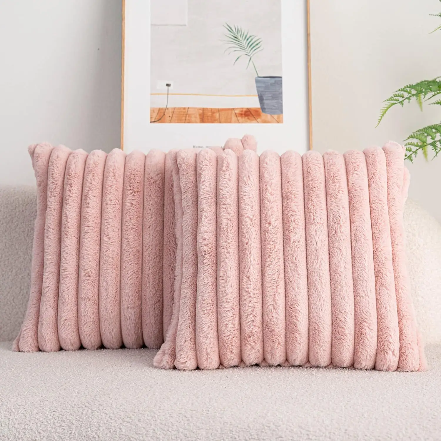 40X40 45X45 Faux Kaninchen Fell Quadrat Kissenbezug Neue Große Dicke Gestreifte Super Weiche Einfarbig Kissenbezug Sofa Dekor Kissenbezug 40X40 45X45 Faux Kaninchen Fell Quadrat Kissenbezug Neue Große Dicke Gestreifte Super Weiche Einfarbig Kissenbezug Sofa Dekor Kissenbezug - Image 3