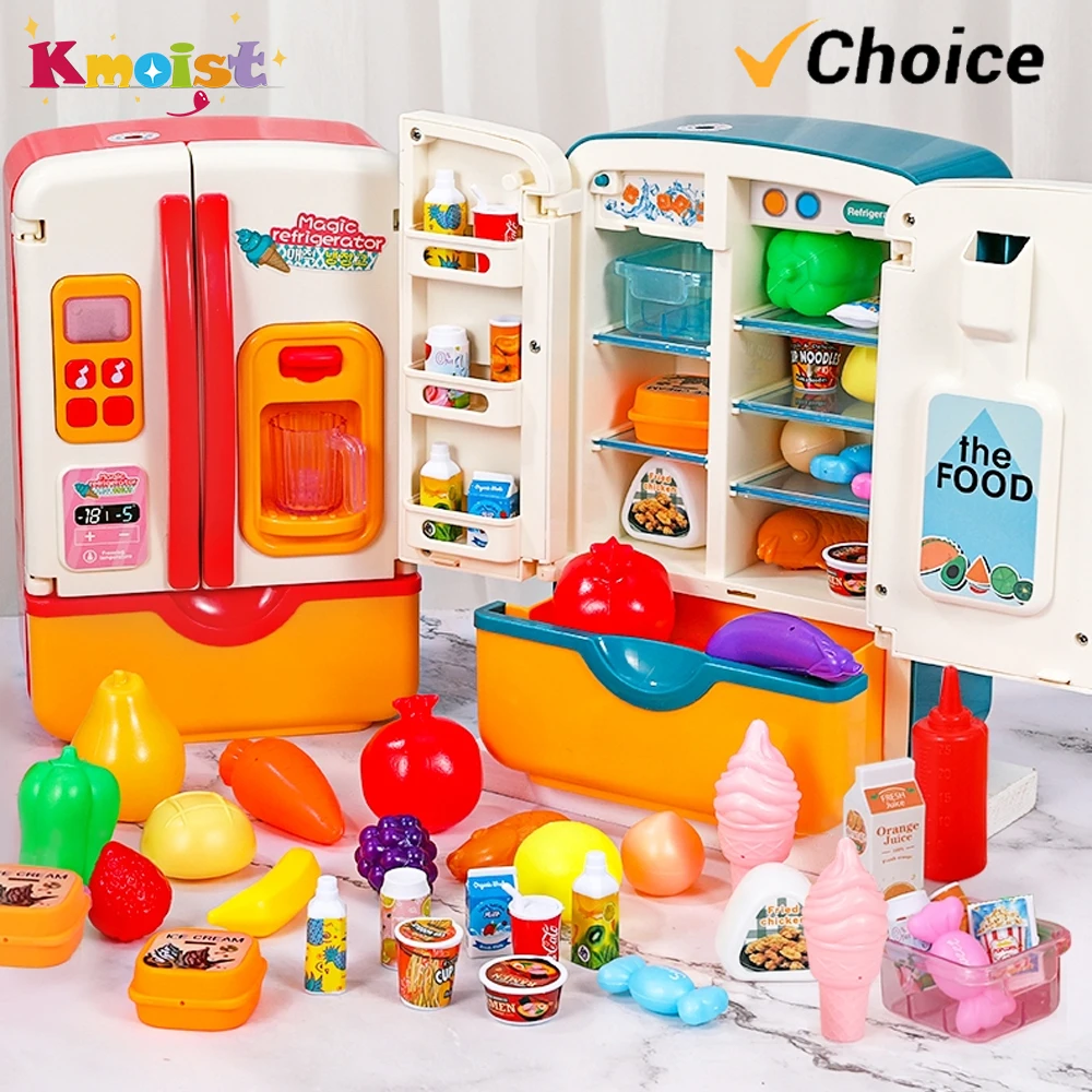 Simulation Electric Refrigerator With Light Spray Toys Fridge Freezer Appliance Toy Refrigerator Children Play House Kids Gifts Simulation Electric Refrigerator With Light Spray Toys Fridge Freezer Appliance Toy Refrigerator Children Play House Kids Gifts