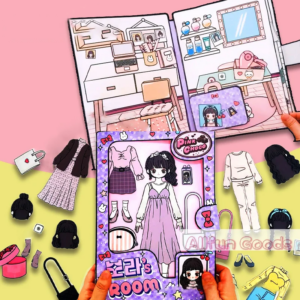 [TG835]Cute Girls Quiet Book Dress UP Sticker Book Toy DIY Handmade Toys Materials Pack Kid Educational Anti-Stress Toy