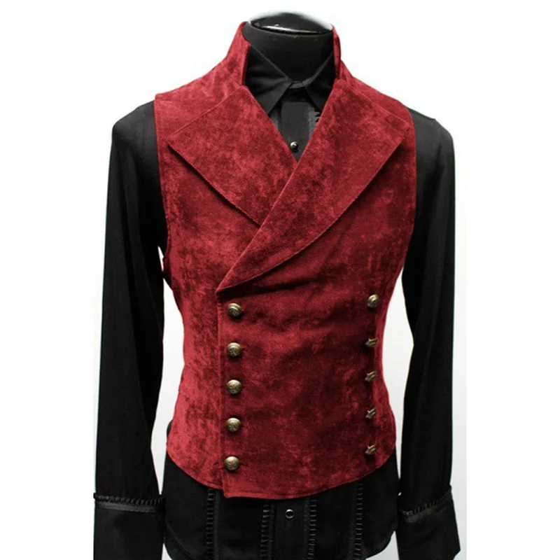 Herren Gothic Weste Kostüm Gothic Herren Polyester Brustweste Doppelweste Viktorianische Weste Herren Gothic Weste Kostüm Gothic Herren Polyester Brustweste Doppelweste Viktorianische Weste - Image 5