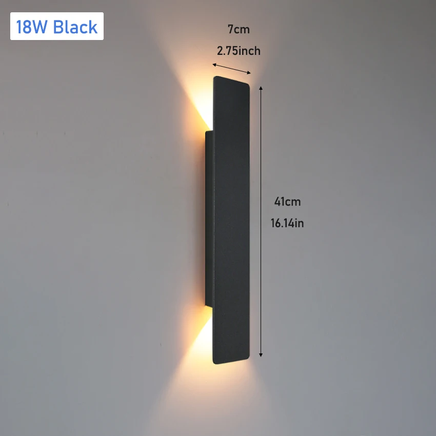 Outdoor Led Wall Lamp Ip65 Waterproof Aluminum Up Down Light 18W 110V/220V Black White For Courtyard Porch Exterior Lighting Outdoor Led Wall Lamp Ip65 Waterproof Aluminum Up Down Light 18W 110V/220V Black White For Courtyard Porch Exterior Lighting - Image 8