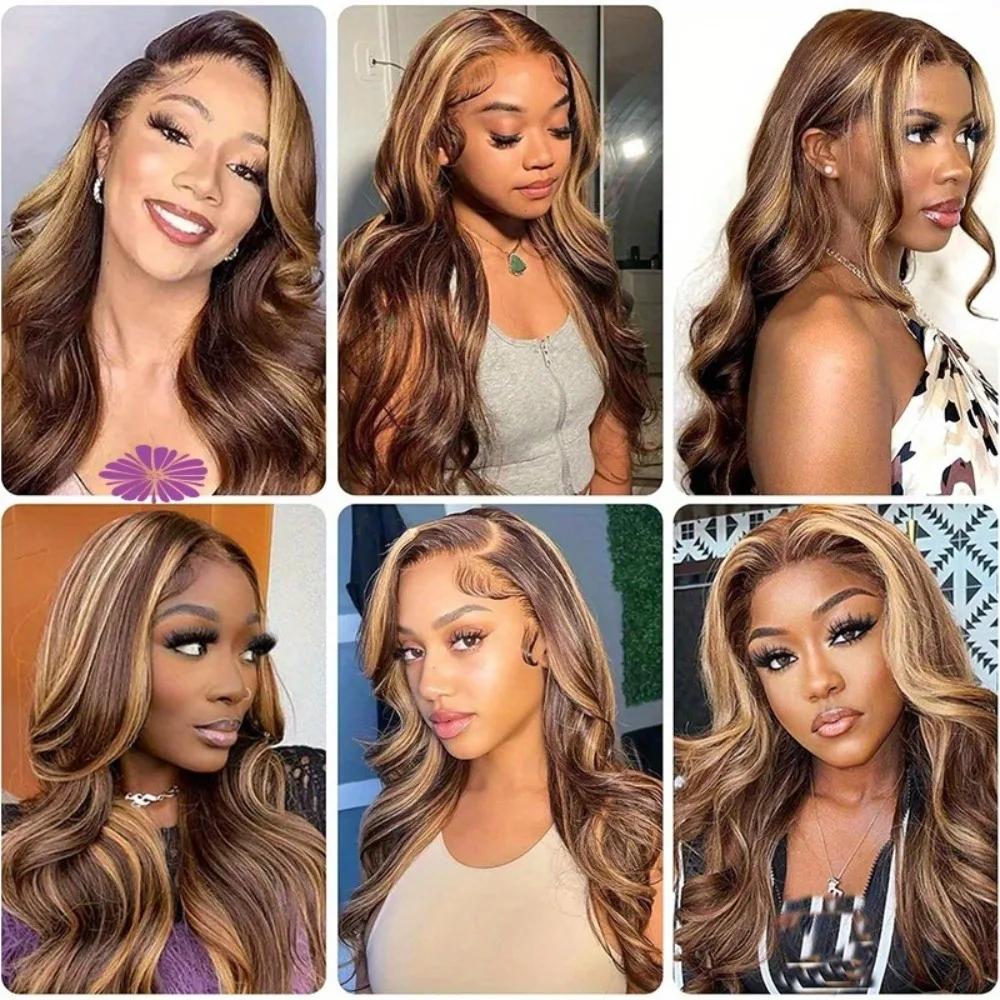 30 Zoll Honigblonde Ombre Lace Front Perücke Echthaar 13X4 Hd Lace Front Perücke 4/27 Highlight Ombre Body Wave Lace Frontal Glueless 30 Zoll Honigblonde Ombre Lace Front Perücke Echthaar 13X4 Hd Lace Front Perücke 4/27 Highlight Ombre Body Wave Lace Frontal Glueless - Image 6