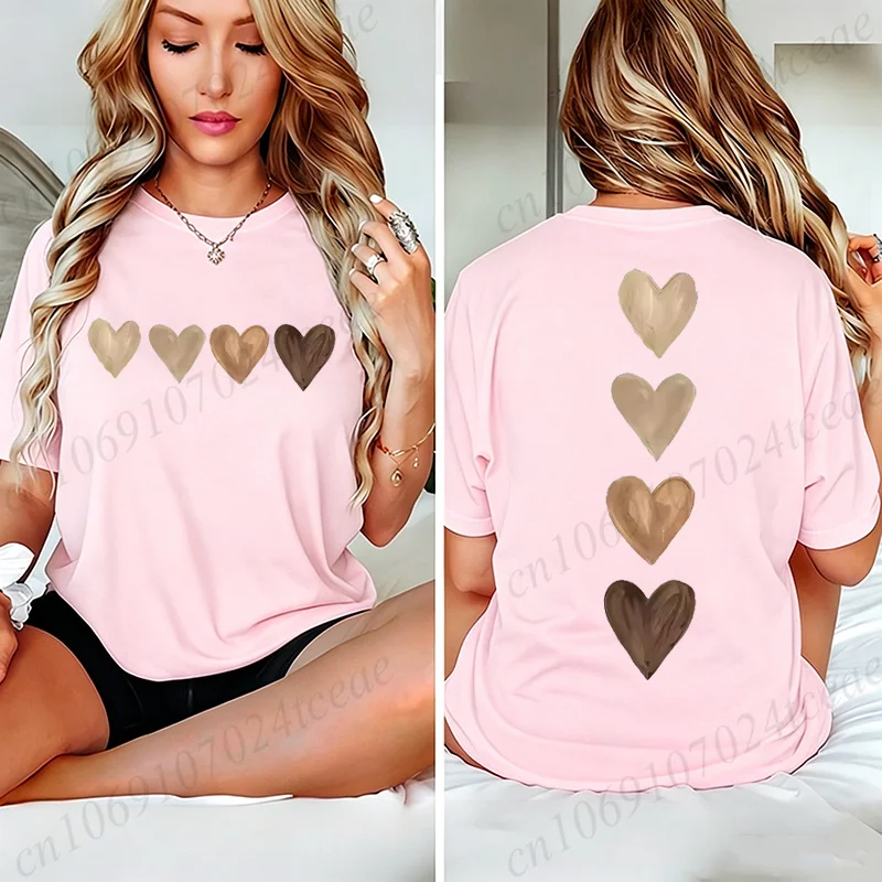 Women'S Gothic Heart Print T Shirt Vintage Retro Casual Tee Clothing Short Sleeve Crew Neck Graphic Top Summer Fashion T-Shirts Women'S Gothic Heart Print T Shirt Vintage Retro Casual Tee Clothing Short Sleeve Crew Neck Graphic Top Summer Fashion T-Shirts - Image 3