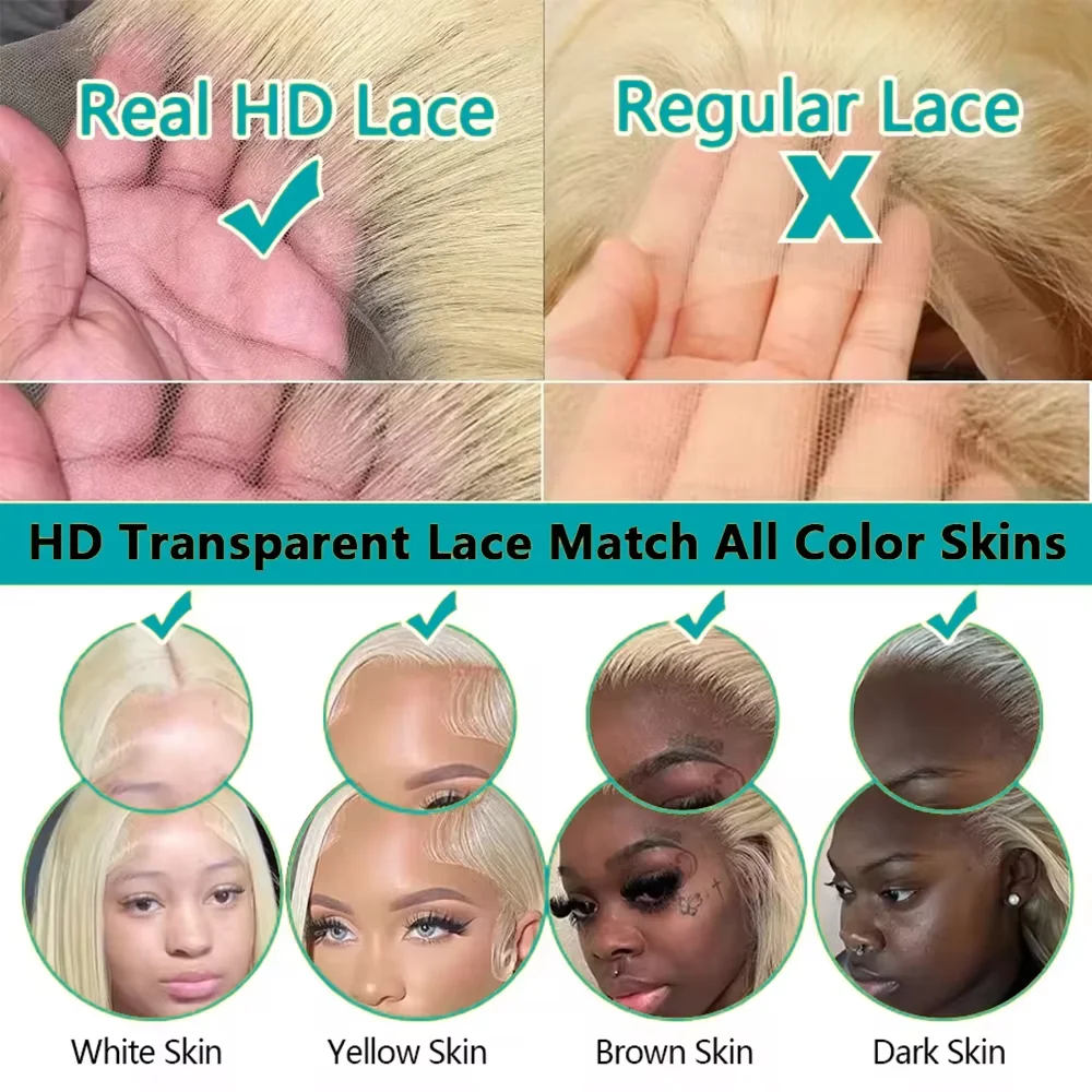 13X6 Hd 613 Blonde Body Wave 100% Echthaarperücken Brasilianische 30 40 Zoll Transparente Lace Frontal Perücke Nass Und Wellig Lace Front Echthaarperücke 13X6 Hd 613 Blonde Body Wave 100% Echthaarperücken Brasilianische 30 40 Zoll Transparente Lace Frontal Perücke Nass Und Wellig Lace Front Echthaarperücke - Image 3