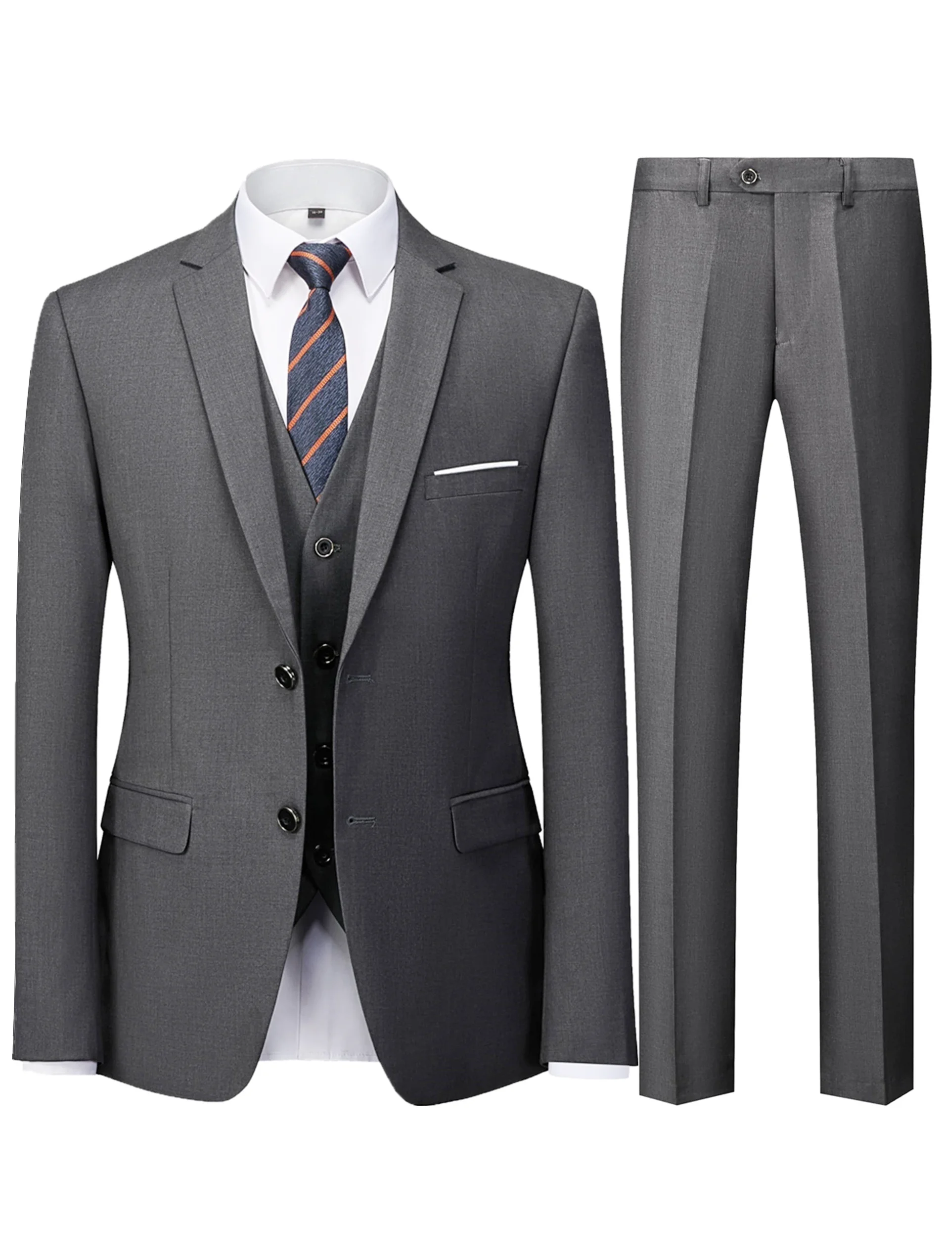 Herren Anzug 2-Teilig Bordeaux (Sakko Und Hose, Ohne Weste), Slim Fit Herren Anzug 2-Teilig Bordeaux (Sakko Und Hose, Ohne Weste), Slim Fit - Image 2