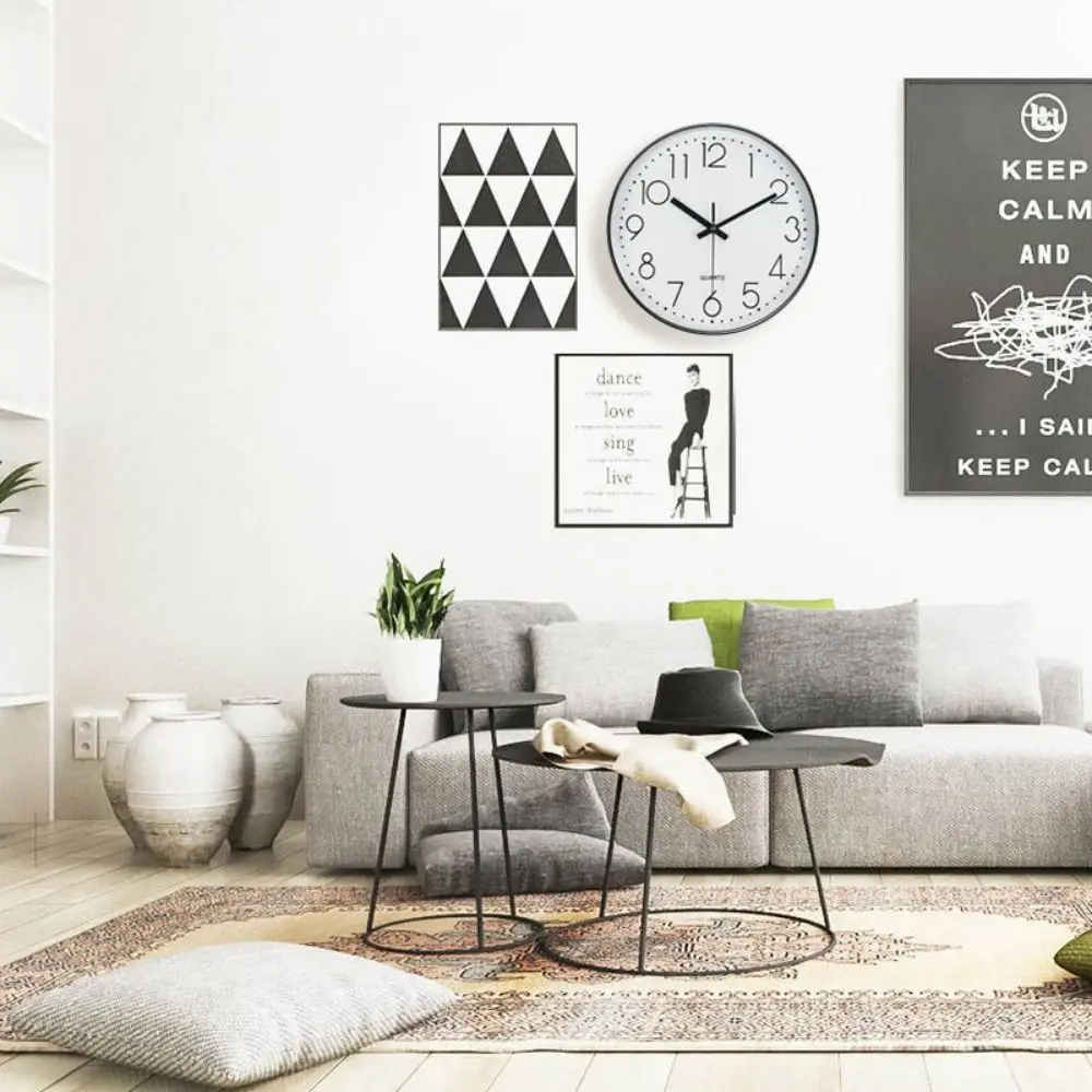 8 Zoll 20 cm modische, leise, nicht tickende Wanduhr, kreative dreidimensionale Wanduhr mit digitaler Skala für Wohnzimmer und Schlafzimmer – Bild 5
