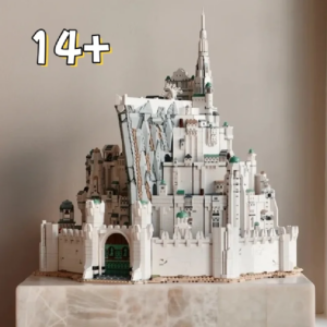 HOTTOYS Europäisches Mittelalterliches Fantasy Weißes Schloss Minas Tirith Bausteine Architektur-Set DIY Montage-Spielzeug Geschenke