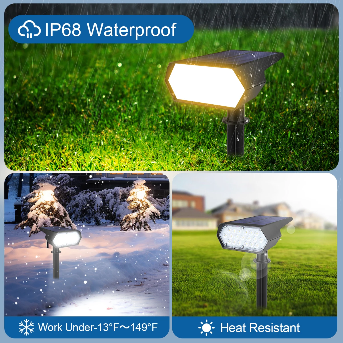 Solar Powered Led Wall Lamp Rgb Spotlight Outdoor Waterproof Heat &Amp; Snow Resistant Street Backyard Yard Night Safe Lighting Solar Powered Led Wall Lamp Rgb Spotlight Outdoor Waterproof Heat &Amp; Snow Resistant Street Backyard Yard Night Safe Lighting - Image 6