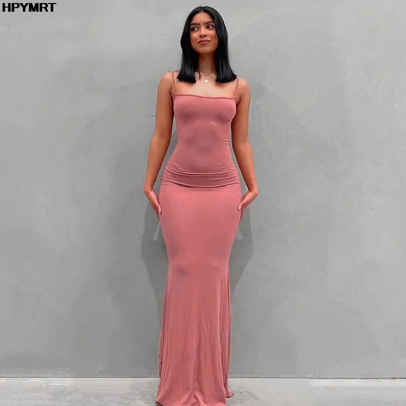 Satin Slip Sleeveless Backless Dünne Sexy Maxi Kleid 2022 Frühling Frauen Party Y2K Concise Bodycon Elegante Kleider Weibliche Kleidung – Bild 6