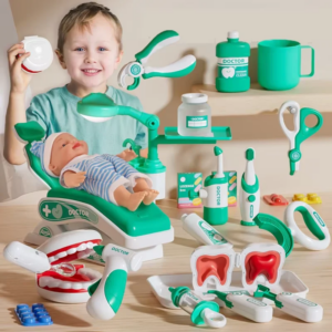 Kinder-Doktorspielset Medizinisches Kit mit Zahnärztlichen Werkzeugen Simulations-Zahnarzt-Spiel Rollenspiel-Spielzeug für Jungen Mädchen Geschenke
