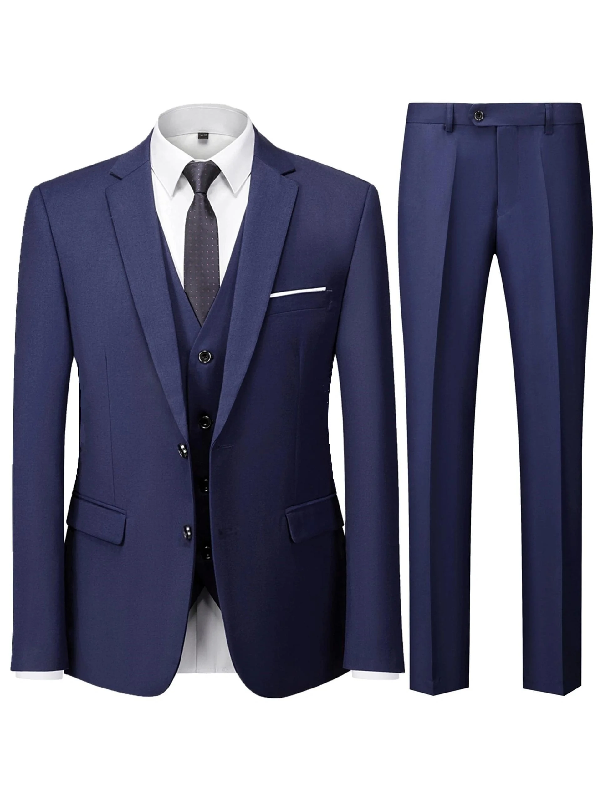 Herren Anzug 2-Teilig Bordeaux (Sakko Und Hose, Ohne Weste), Slim Fit Herren Anzug 2-Teilig Bordeaux (Sakko Und Hose, Ohne Weste), Slim Fit - Image 3