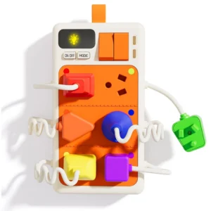 Montessori Frühes Lernspielzeug, sensorische Steckdose für Kleinkinder, beschäftigtes Brett mit Licht und Geräuschen, Flugzeug, Auto, Reisespielzeug, Geschenk