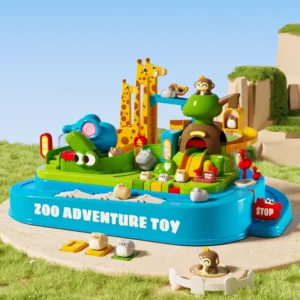 Kinder Zoo Abenteuer Track Spielzeug DIY Montage Tiere Rutsche Track Rennwagen Kinder Hand-auge-koordination Pädagogische Desktop-Spiele
