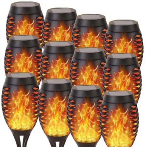 1/4/8/12 Pack Solar-Taschenlampe mit blinkender Flamme, wasserdichte Außenbeleuchtung, Solar-Ganglicht