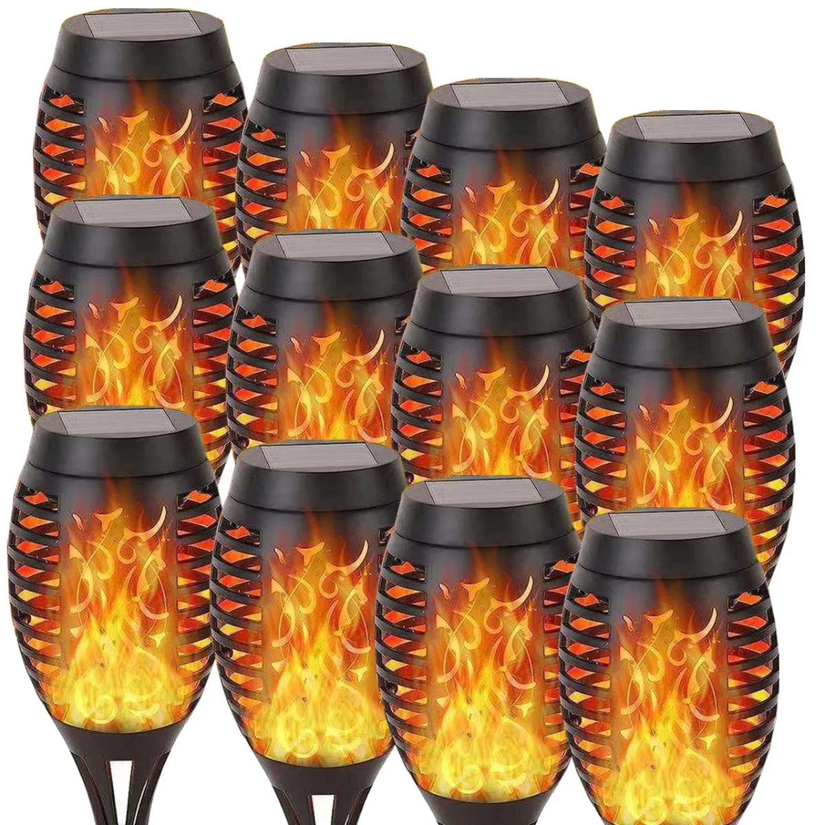 1/4/8/12 Pack Solar-Taschenlampe Mit Blinkender Flamme, Wasserdichte Außenbeleuchtung, Solar-Ganglicht 1/4/8/12 Pack Solar-Taschenlampe Mit Blinkender Flamme, Wasserdichte Außenbeleuchtung, Solar-Ganglicht
