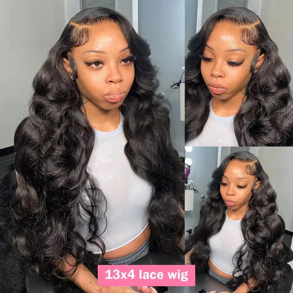 250 Dichte 100% Echthaar 13X4 13X6 Lace Frontal Perücken Body Wave Hd 5X5 Kleberlose Frontperücke Schwarz Locker 40 Zoll Verschluss Sofort Tragbar 250 Dichte 100% Echthaar 13X4 13X6 Lace Frontal Perücken Body Wave Hd 5X5 Kleberlose Frontperücke Schwarz Locker 40 Zoll Verschluss Sofort Tragbar - Image 3