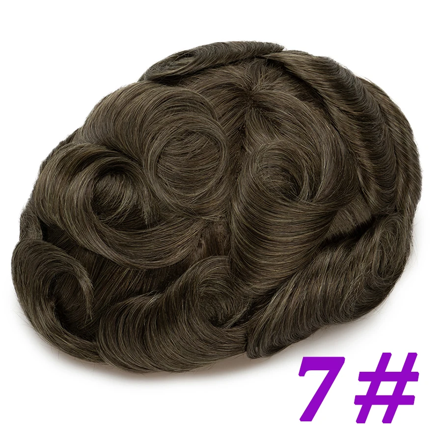 Herren Toupet Aus Echthaar Mit Swiss Lace, Natürlicher Haaransatz Herren Toupet Aus Echthaar Mit Swiss Lace, Natürlicher Haaransatz - Image 7