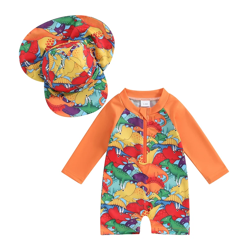 Tregren UV-Schwimmshirt für Jungen mit Schildkröten- oder Dinomotiv, inkl. Badekappe - Image 12