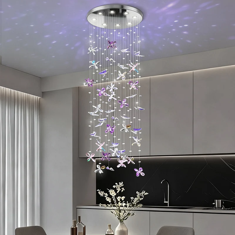 Kronleuchter Über Dem Esstisch, Kücheninsel-Pendelleuchte, Esszimmer-Kronleuchter Im Schmetterlingsdesign, Kristall-Hängelampe Kronleuchter Über Dem Esstisch, Kücheninsel-Pendelleuchte, Esszimmer-Kronleuchter Im Schmetterlingsdesign, Kristall-Hängelampe – Bild 6
