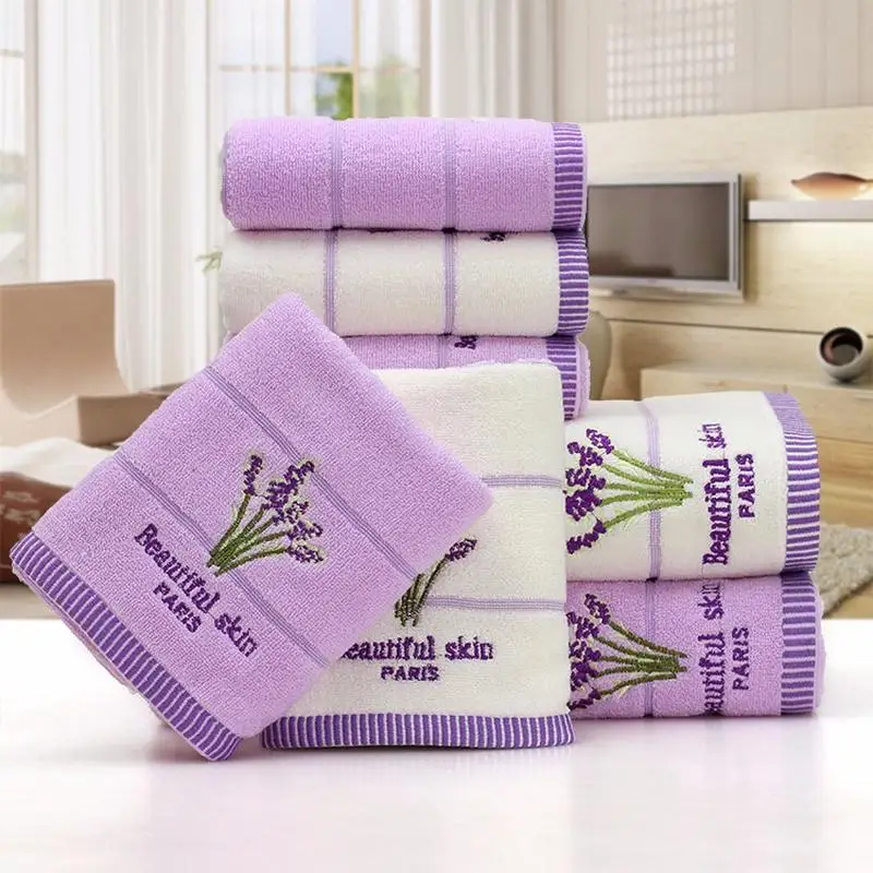 Hochwertige Badet Uch Baumwolle Stickerei Lavendel Aroma Therapie Weiche Hand Gesicht Handtuch Blatt Set 34X74Cm Badet Uch Hochwertige Badet Uch Baumwolle Stickerei Lavendel Aroma Therapie Weiche Hand Gesicht Handtuch Blatt Set 34X74Cm Badet Uch - Image 5