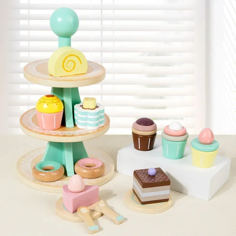 Nachmittag Tee-Set Pretend Holz Küche Spielen Spielzeug Kuchen Eis Frühstück Rolle Spielen Spiel Lernen Pädagogisches Spielzeug Für Kinder Nachmittag Tee-Set Pretend Holz Küche Spielen Spielzeug Kuchen Eis Frühstück Rolle Spielen Spiel Lernen Pädagogisches Spielzeug Für Kinder