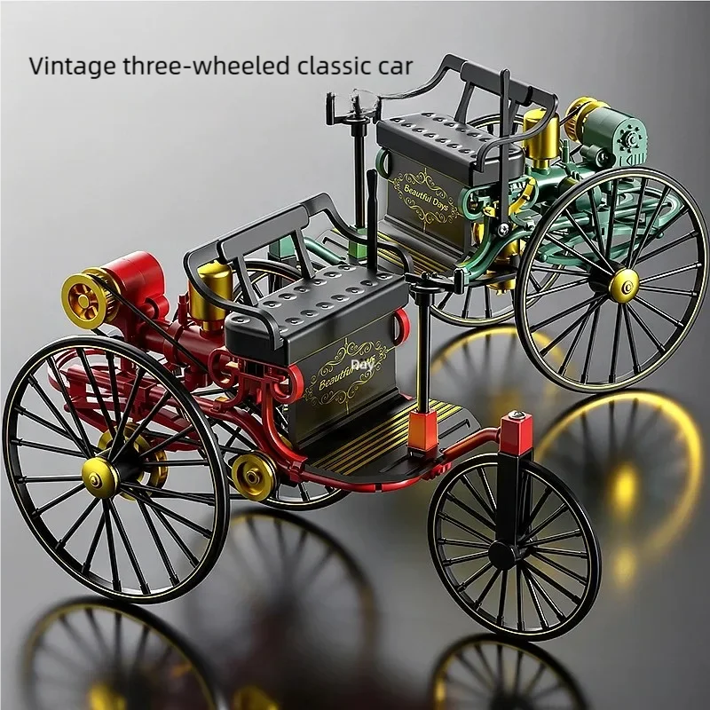 Legierung Retro Dreirad Spielzeugauto Modell Klassisches Simulationsfahrzeug Diy Montagemodell Drehbares Spielzeug Für Kinder Geschenk Sammlung Legierung Retro Dreirad Spielzeugauto Modell Klassisches Simulationsfahrzeug Diy Montagemodell Drehbares Spielzeug Für Kinder Geschenk Sammlung