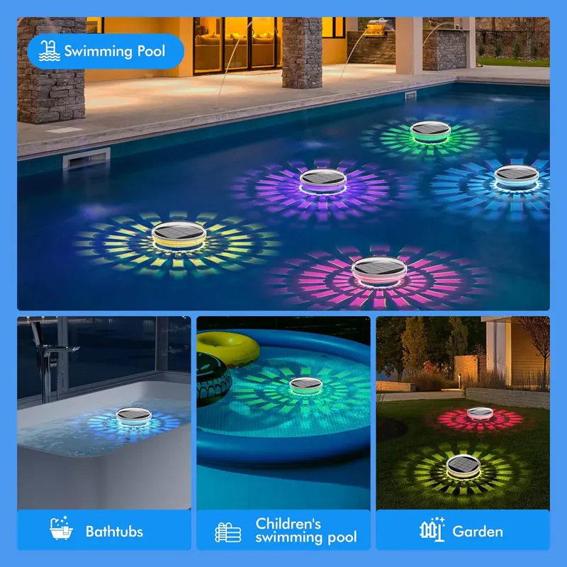 Solar-Schwimmlicht, Poolleuchten, Die Mit Fernbedienung Schweben, Modi 9, Beleuchtungs-Timing-Modus, Ip67 Wasserdicht, Für Poolpartys Solar-Schwimmlicht, Poolleuchten, Die Mit Fernbedienung Schweben, Modi 9, Beleuchtungs-Timing-Modus, Ip67 Wasserdicht, Für Poolpartys - Image 4