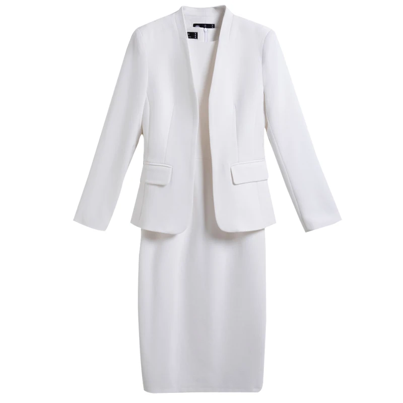 Naviu Damen-Anzug 2-Teilig Weiß, Langärmlig, Slim Fit, Einfarbig, Business-Outfit Naviu Damen-Anzug 2-Teilig Weiß, Langärmlig, Slim Fit, Einfarbig, Business-Outfit - Image 5