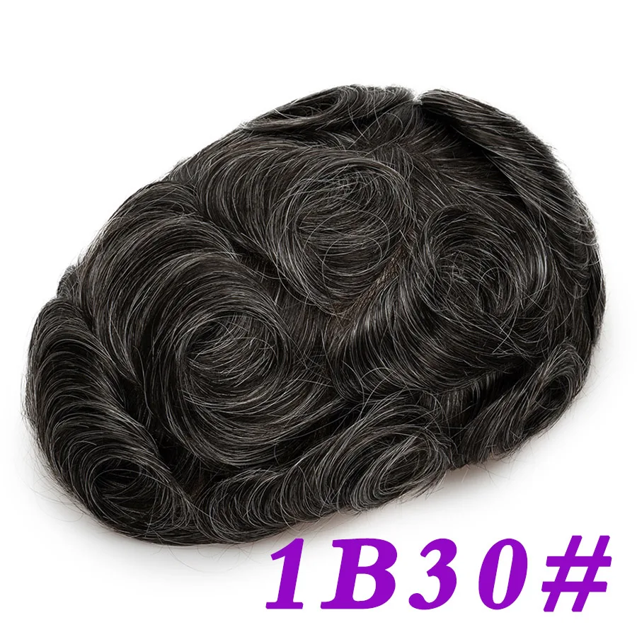 Herren Toupet Aus Echthaar Mit Swiss Lace, Natürlicher Haaransatz Herren Toupet Aus Echthaar Mit Swiss Lace, Natürlicher Haaransatz - Image 23