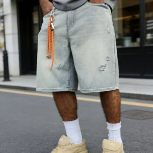 Herren-Jeans, Lässige Loose-Fit Denim-Shorts, Modische Trendige Gerade Denim-Hosen, Y2K Herrenbekleidung