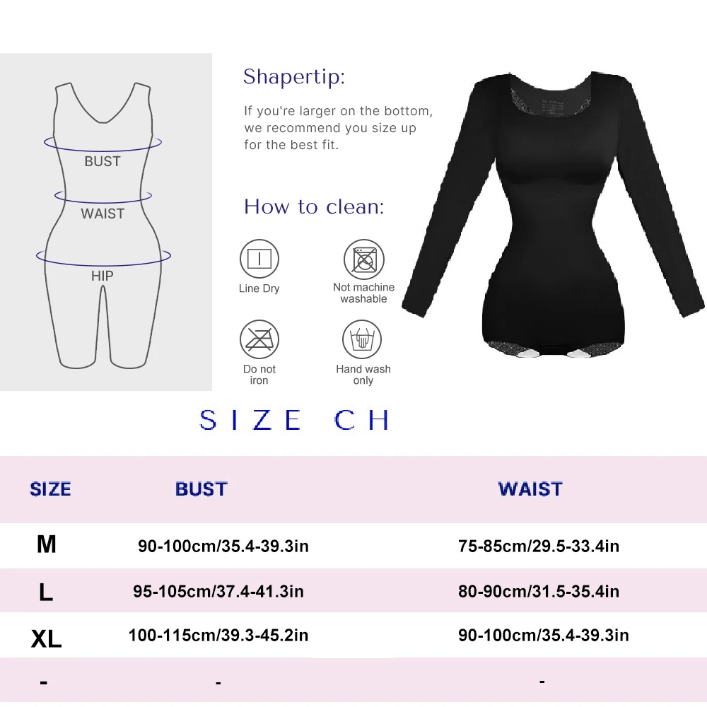 1 Stück Damen Langarm-Kompressions-Bodysuit, Rundhalsausschnitt Bauchkontrolle Bodyshaper, Schlanker Formgebender Bodysuit 1 Stück Damen Langarm-Kompressions-Bodysuit, Rundhalsausschnitt Bauchkontrolle Bodyshaper, Schlanker Formgebender Bodysuit - Image 6