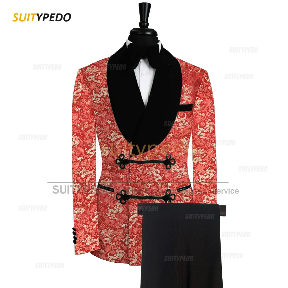 Herren Jacquard-Anzug 2-Teilig, Slim Fit, Sakko Und Hose, Nach Maß Herren Jacquard-Anzug 2-Teilig, Slim Fit, Sakko Und Hose, Nach Maß - Image 3