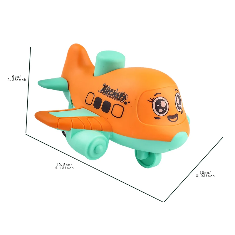 Drück-und-los-Spielzeugfahrzeuge für Kleinkinder – Niedliches Flugzeug und Tierautos mit mechanischer Fahrfunktion – Bild 4
