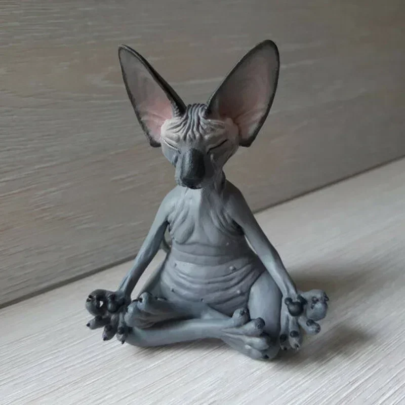 Kreative Glückliche Katzen-Buddha-Statue, Meditations-Yoga-Sphinx-Figur, Kunstharz-Handwerk Für Haus, Garten Und Außenbereich, Kunstskulptur-Dekoration Kreative Glückliche Katzen-Buddha-Statue, Meditations-Yoga-Sphinx-Figur, Kunstharz-Handwerk Für Haus, Garten Und Außenbereich, Kunstskulptur-Dekoration – Bild 4