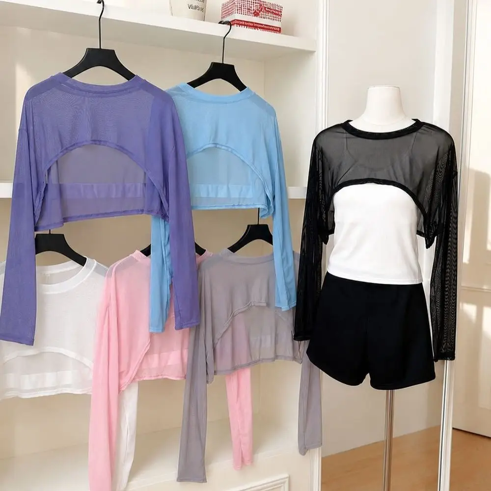 Skin Friendly Mesh Sun Protection Cover Up Casual Breathable Mesh Shrug Top Short Chiffon Layering Top Outdoor Skin Friendly Mesh Sun Protection Cover Up Casual Breathable Mesh Shrug Top Short Chiffon Layering Top Outdoor