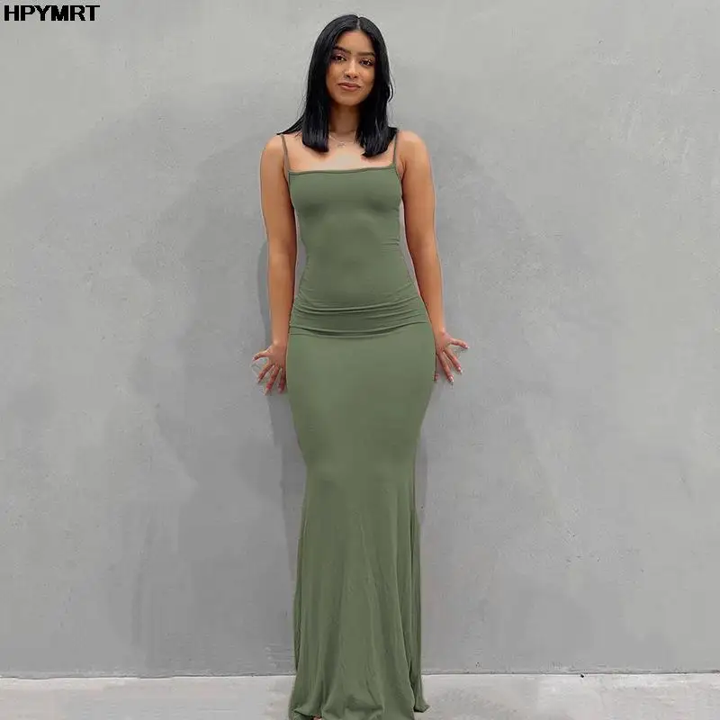 Satin Slip Sleeveless Backless Dünne Sexy Maxi Kleid 2022 Frühling Frauen Party Y2K Concise Bodycon Elegante Kleider Weibliche Kleidung – Bild 7
