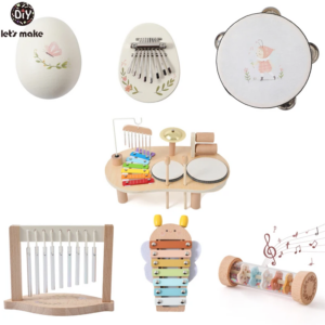Musikinstrumente Montessori Musik Baby 0-12 Monate Spielzeug Trommel Xylophon Baby-Spielzeug Kinder Frühpädagogische Holzinstrumente