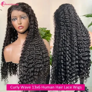 32 34 36 Inch Deep Curly Human Hair Wig HD Lace Wig 13x6 Human Hair 250% Density Glueless Wig Human Hair Curly Human Hair Wigs