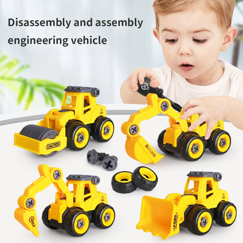 4/8Pcs Engineering Fahrzeug Spielzeug Bau Bagger Traktor Bulldozer Modelle Kinder Spielzeug Auto Diy Abnehmbare Spiel Jungen Spielzeug Geschenke 4/8Pcs Engineering Fahrzeug Spielzeug Bau Bagger Traktor Bulldozer Modelle Kinder Spielzeug Auto Diy Abnehmbare Spiel Jungen Spielzeug Geschenke - Image 2