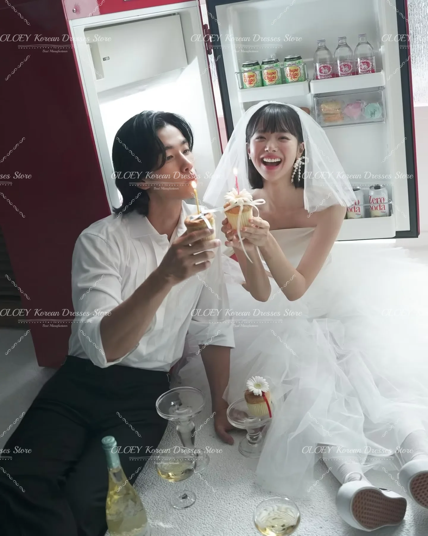Oloey 2025 White Ruffles Tulle Two Pieces Wedding Dresses Korea Photo Shoot Tulle Princess Bridal Gowns Customized Mariage Oloey 2025 White Ruffles Tulle Two Pieces Wedding Dresses Korea Photo Shoot Tulle Princess Bridal Gowns Customized Mariage - Image 5