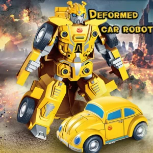 Transforming car robot, transforming vintage car robot, children's inertial car, boy and baby transform into police toy