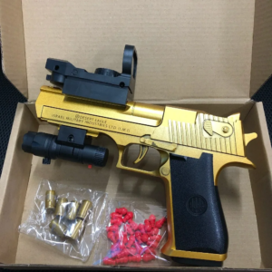 WH Continuous Fire Spielzeugpistole Desert Eagle Mechanische Pistole mit Hülsenauswurf Dekompressionsspielzeug Leere Soft-Bullet-Spielzeugpistole Geschenk