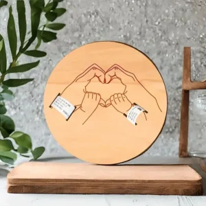 Erinnerungsbrett aus Holz für das Geburtsarmband