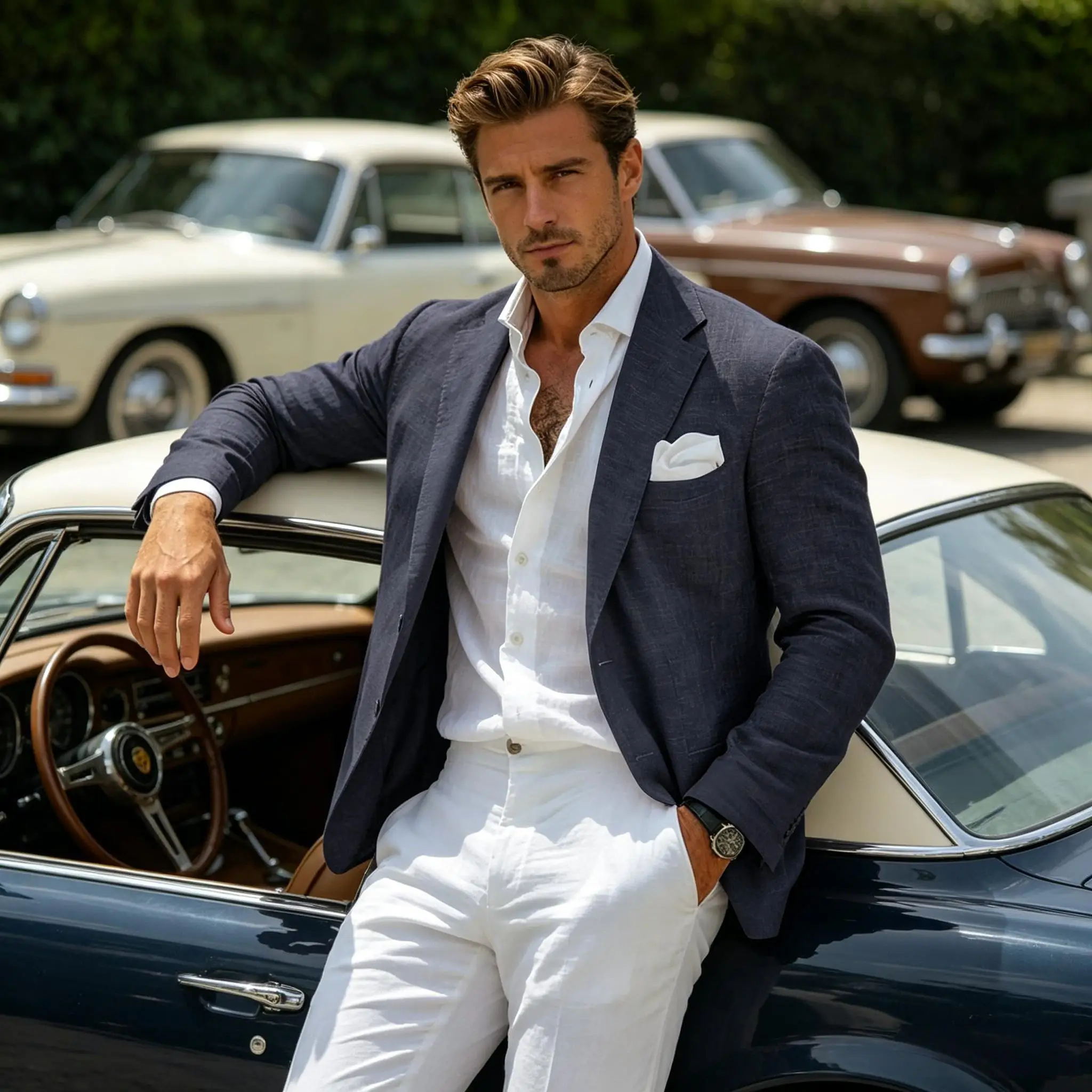 Men's Linen Blend Blazer Notched Lapel Single-Breasted Casual Business Sport Coat Slim Fit Breathable Lightweight Jacket – Bild 6