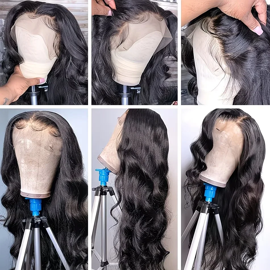 250 Dichte 100% Echthaar 13X4 13X6 Lace Frontal Perücken Body Wave Hd 5X5 Kleberlose Frontperücke Schwarz Locker 40 Zoll Verschluss Sofort Tragbar 250 Dichte 100% Echthaar 13X4 13X6 Lace Frontal Perücken Body Wave Hd 5X5 Kleberlose Frontperücke Schwarz Locker 40 Zoll Verschluss Sofort Tragbar - Image 4