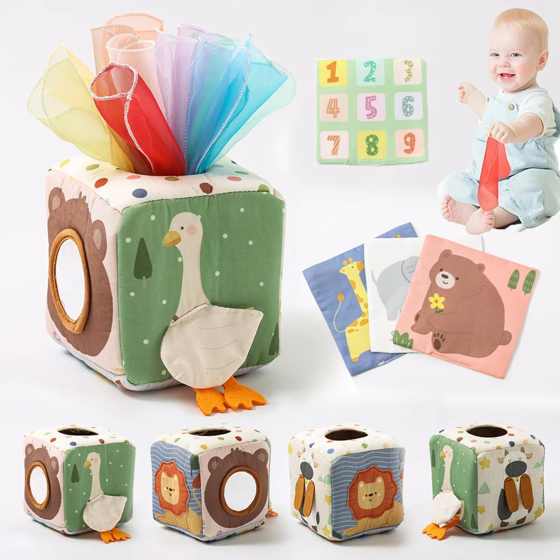 Baby-Montessori-Spielzeug, Zauber-Taschentuchbox, Pädagogische Lernaktivität, Sensorisches Spielzeug Für Kinder, Fingerübung, Beschäftigtes Brett, Babyspiel Baby-Montessori-Spielzeug, Zauber-Taschentuchbox, Pädagogische Lernaktivität, Sensorisches Spielzeug Für Kinder, Fingerübung, Beschäftigtes Brett, Babyspiel