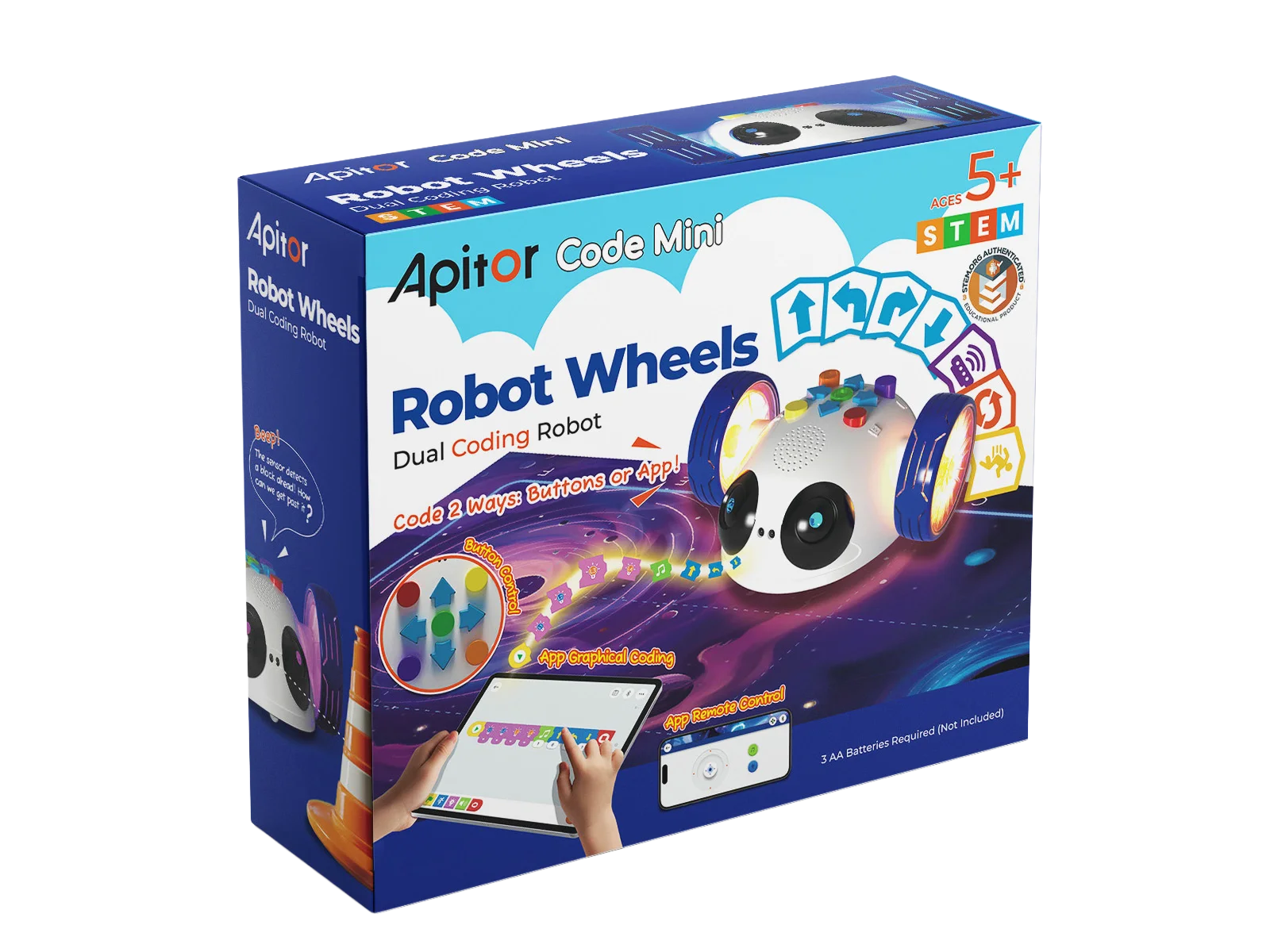 Apitor Mini-Roboter-Räder Mit Dual-Codierung, App-Fernbedienung, Lernspielzeug Für Kinder Ab 5 Jahren, Mint-Lerngeschenk Für Kinder Und Kleinkinder Apitor Mini-Roboter-Räder Mit Dual-Codierung, App-Fernbedienung, Lernspielzeug Für Kinder Ab 5 Jahren, Mint-Lerngeschenk Für Kinder Und Kleinkinder - Image 7