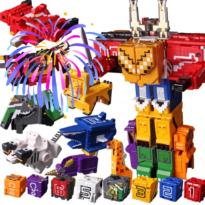 Leistungsstarkes Lernspielzeug Mathe-Würfel Transformations-Roboter Ziffern-Puzzle Ranger Tiere Jungen-Spielzeug für Kinder
